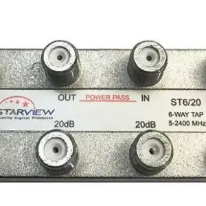 Starview 6 Way Satellite Tap, 20 dB Loss